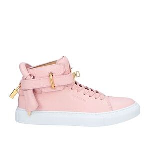 Buscemi 100MM high-top sneaker in pink leather with 24k gold-plated hardware